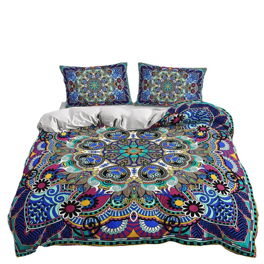 KTX-762835 Printed Quilt Cover Set with Bed Sheet and Pillowcase - Multiple Sizes Available