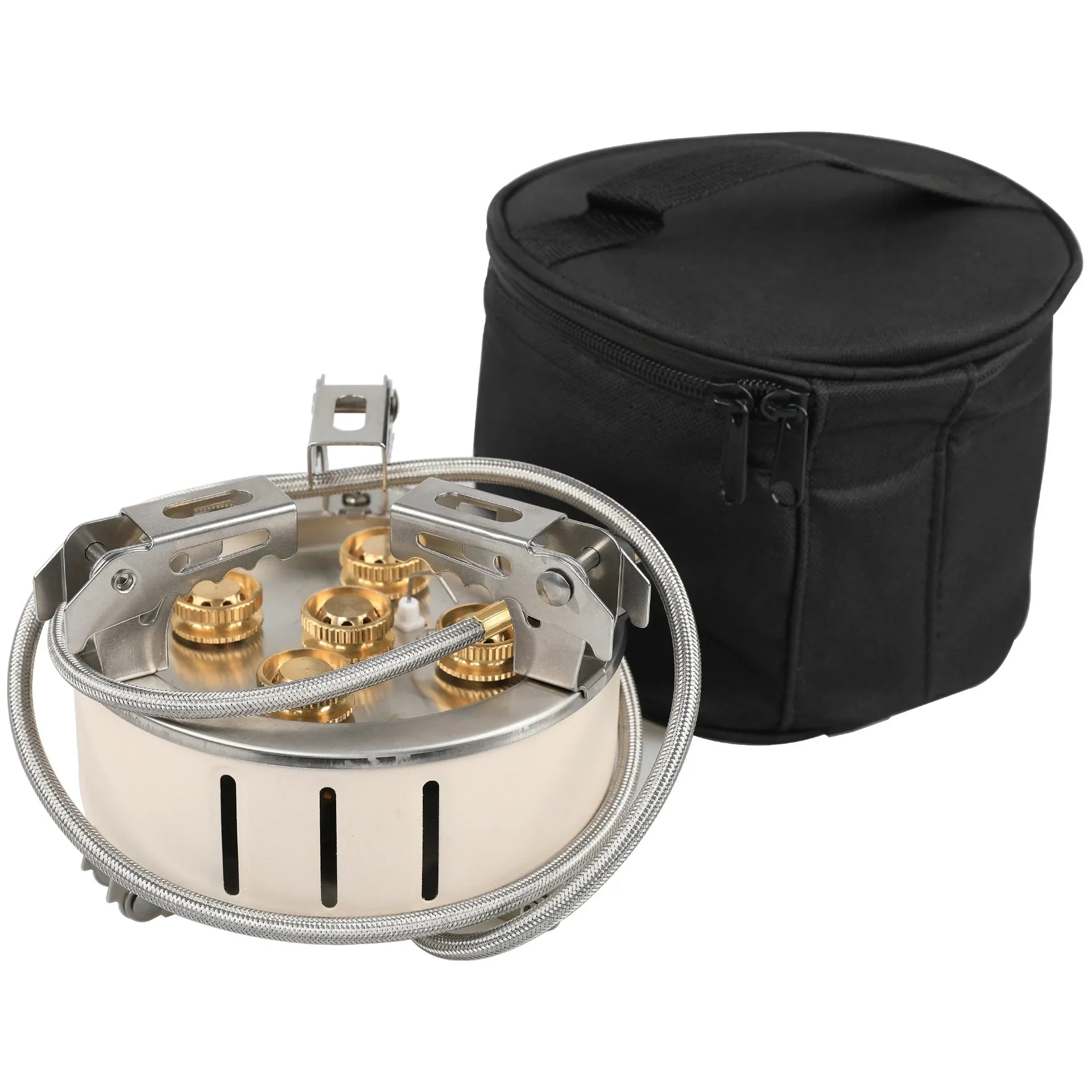 KTX-763027 5-Burner Stainless Steel Gas Stove for Outdoor Cooking and Camping