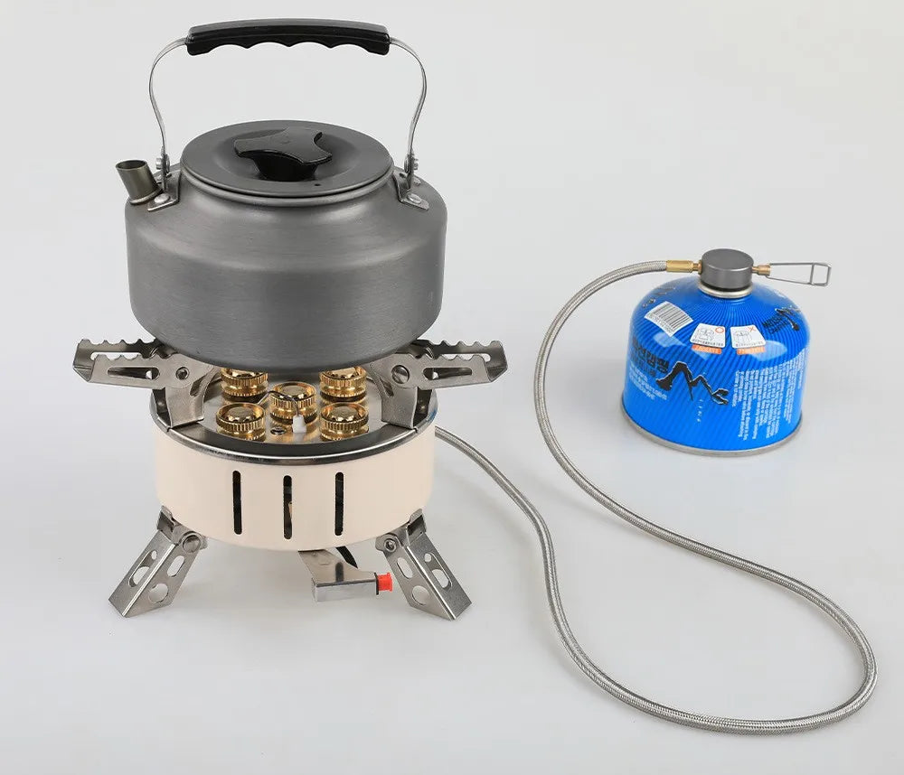 KTX-763027 5-Burner Stainless Steel Gas Stove for Outdoor Cooking and Camping