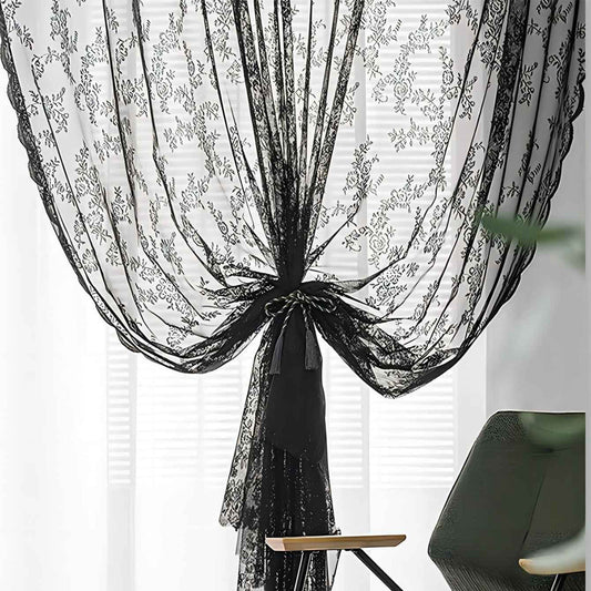 KTX-763219 Lace Half Shade Curtain for Window Treatment in Various Colors and Sizes