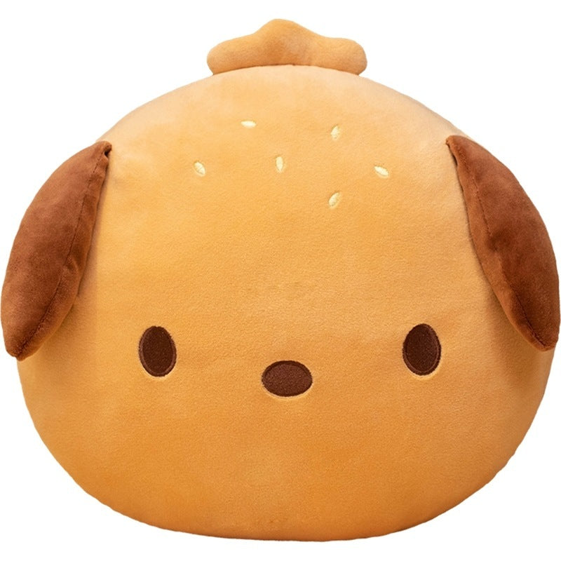 KTX-763475 Puppy Hamburger Plush Pillow Cushion for Kids' Room Decoration, 33cm or 40cm