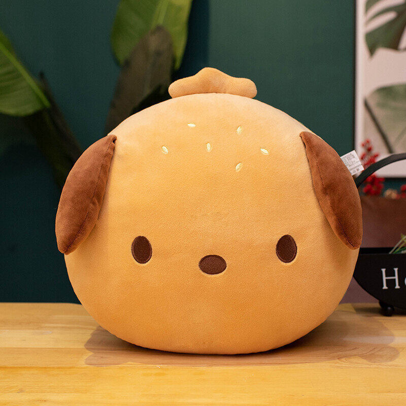 KTX-763475 Puppy Hamburger Plush Pillow Cushion for Kids' Room Decoration, 33cm or 40cm