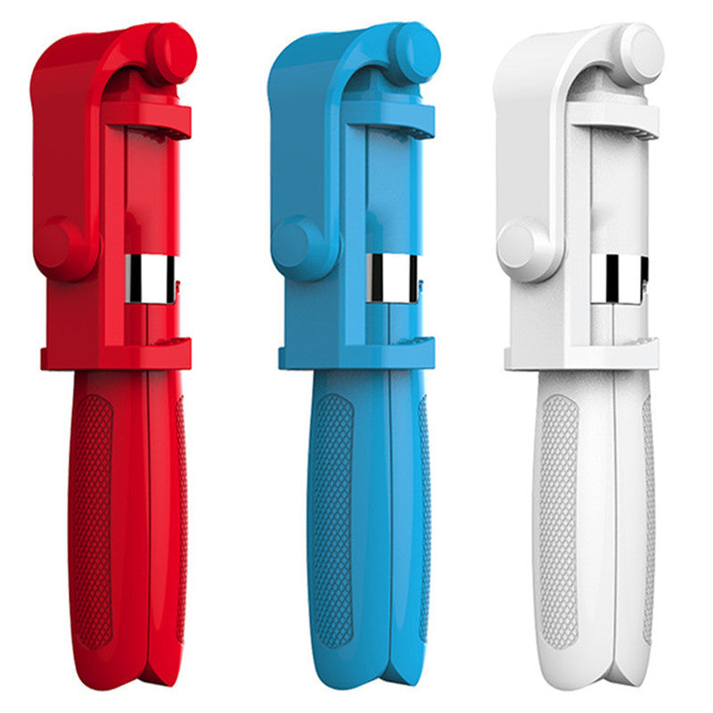 KTX-763731 Bluetooth-Compatible Self-Portrait Tripod for iPhone - Adjustable with Remote Control - Available in White, Red, Blue, Black