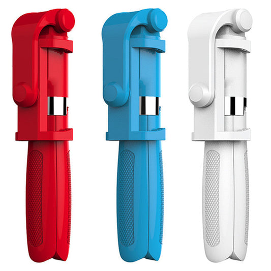 KTX-763731 Bluetooth-Compatible Self-Portrait Tripod for iPhone - Adjustable with Remote Control - Available in White, Red, Blue, Black