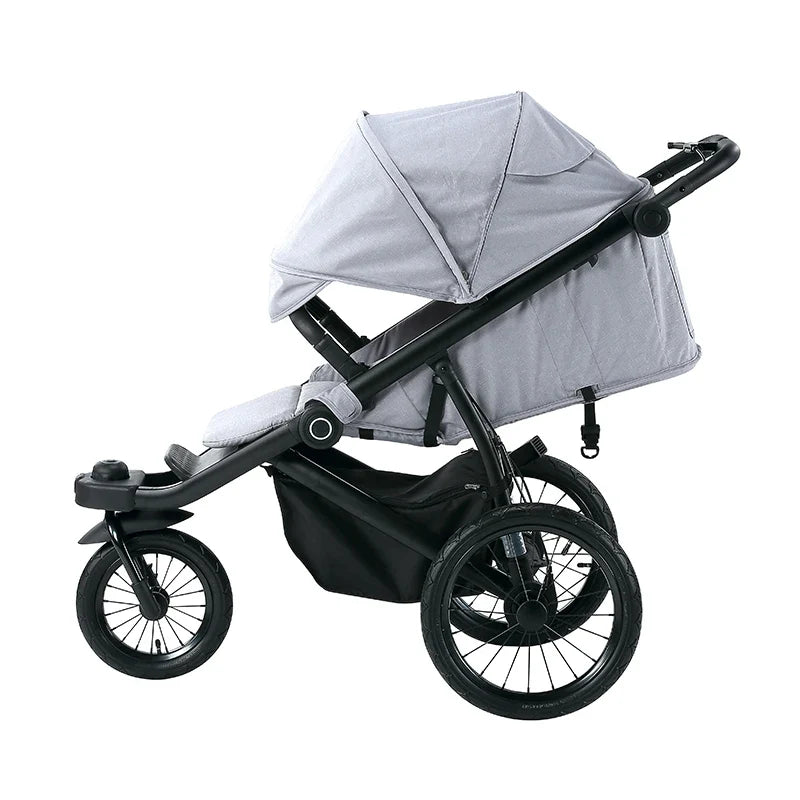 KTX-763859 Lightweight Foldable 3-Wheel Jogger Stroller with Rain Cover for Newborns