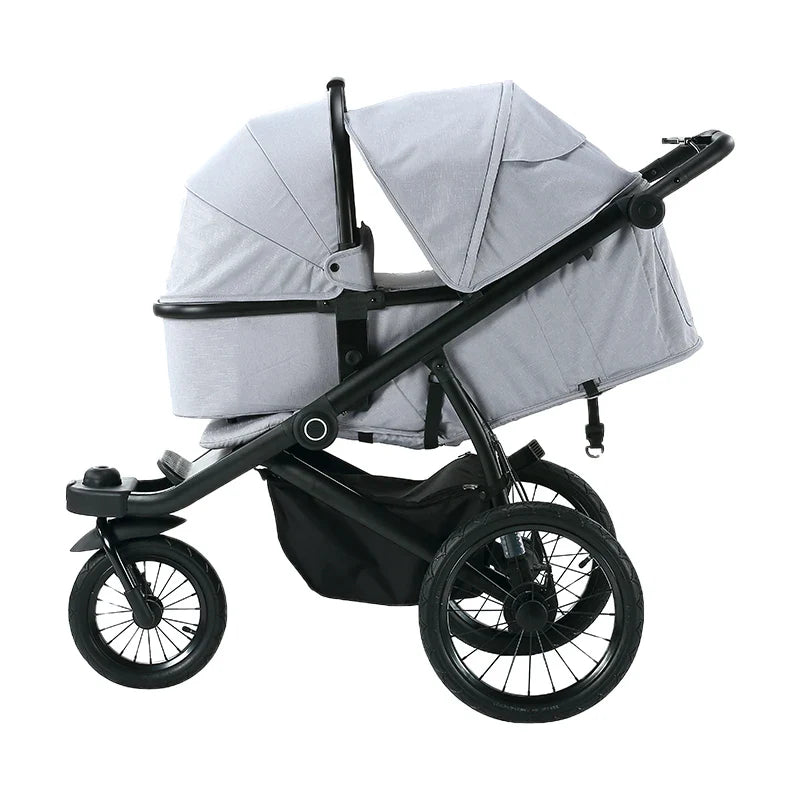 KTX-763859 Lightweight Foldable 3-Wheel Jogger Stroller with Rain Cover for Newborns