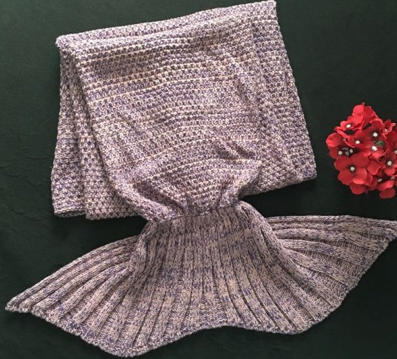 KTX-764243 Polyester Mermaid Tail Knitting Sleeping Blanket - Cozy 600g Size 13 in Color 4