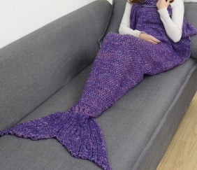 KTX-764243 Polyester Mermaid Tail Knitting Sleeping Blanket - Cozy 600g Size 13 in Color 4