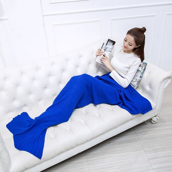 KTX-764243 Polyester Mermaid Tail Knitting Sleeping Blanket - Cozy 600g Size 13 in Color 4