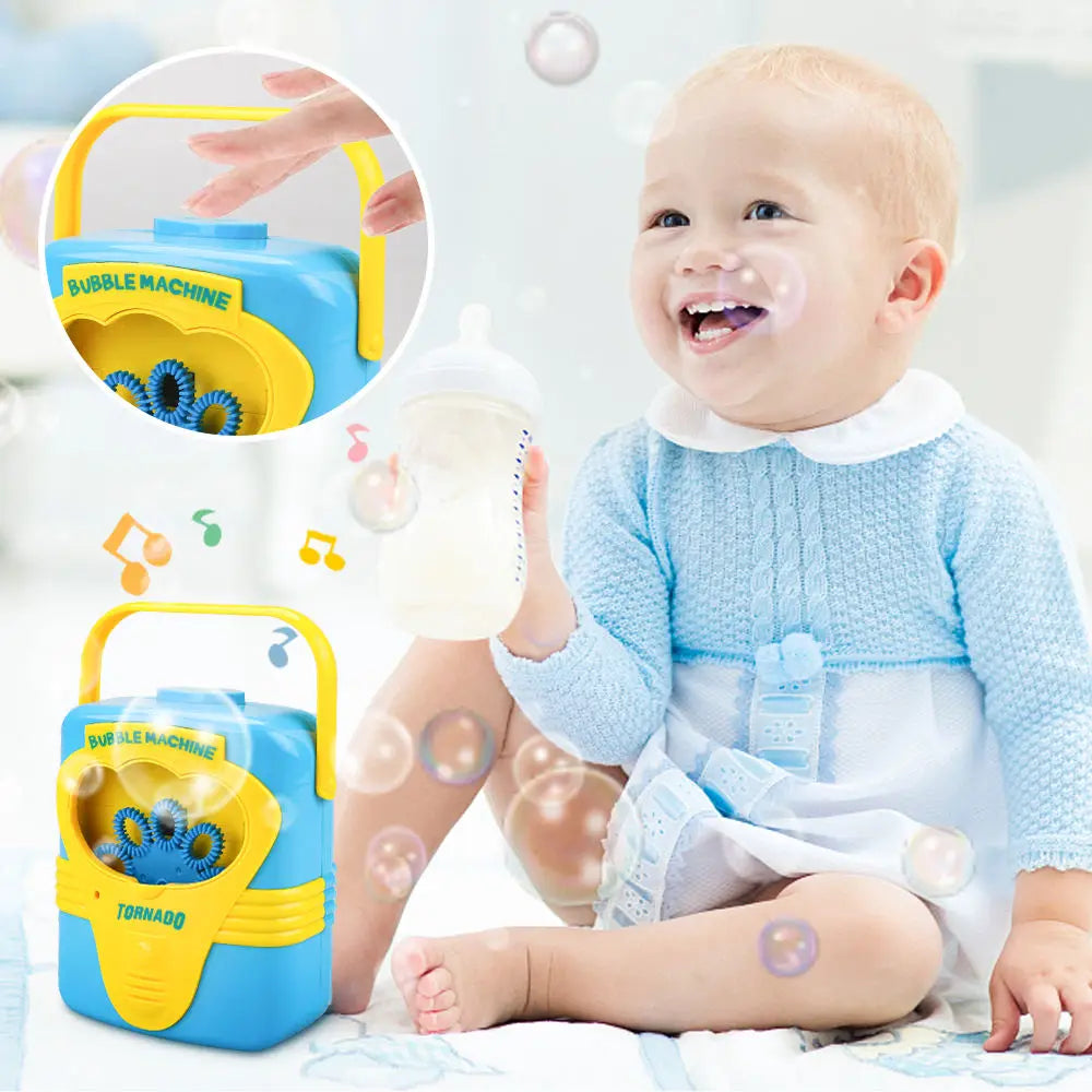 KTX-764499 Automatic Bubble Machine - Fun Radio-Shaped Bubble Maker for Kids 0-14 Years