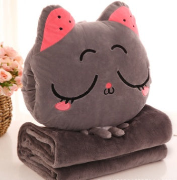 KTX-764499 Multi-Function Plush Air Conditioner Pillow - Soft Nap Blanket and Hand Warmer for Car and Office