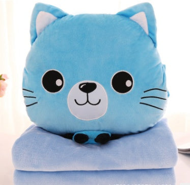 KTX-764499 Multi-Function Plush Air Conditioner Pillow - Soft Nap Blanket and Hand Warmer for Car and Office