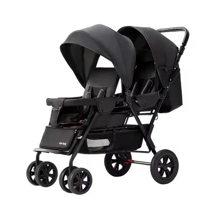 KTX-765011 Lightweight Folding Twin Baby Stroller with Adjustable Seating Options for Infants and Toddlers