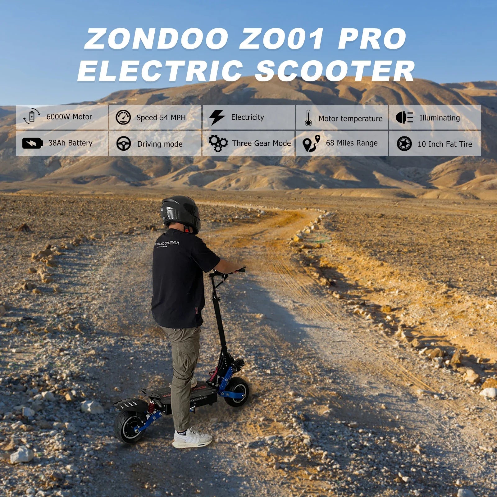 KTX-765843 ZonDoo ZO01 Pro Dual Motor Electric Scooter, 95KM/H Speed, 90-100KM Range, Foldable Design