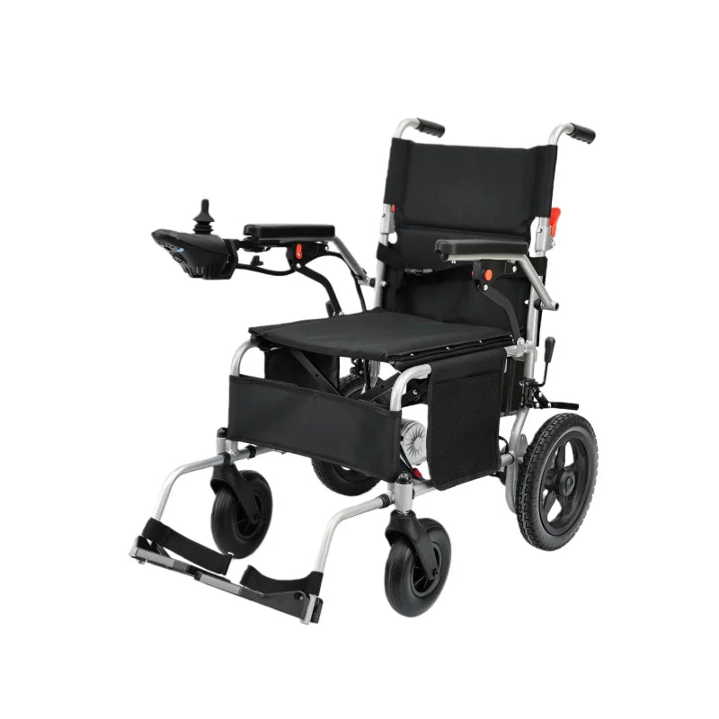 KTX-766995 Lightweight Folding Electric Wheelchair with Portable Lead-acid Battery and Steel Frame, Max Speed 6km/h, 120kg Capacity