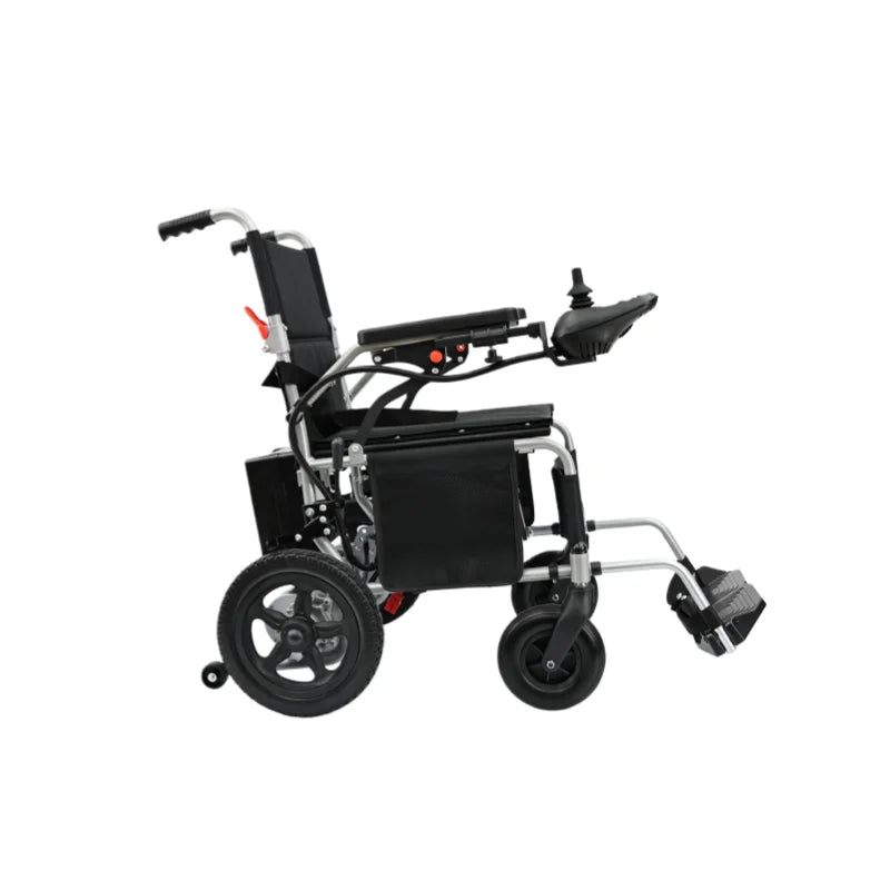 KTX-766995 Lightweight Folding Electric Wheelchair with Portable Lead-acid Battery and Steel Frame, Max Speed 6km/h, 120kg Capacity
