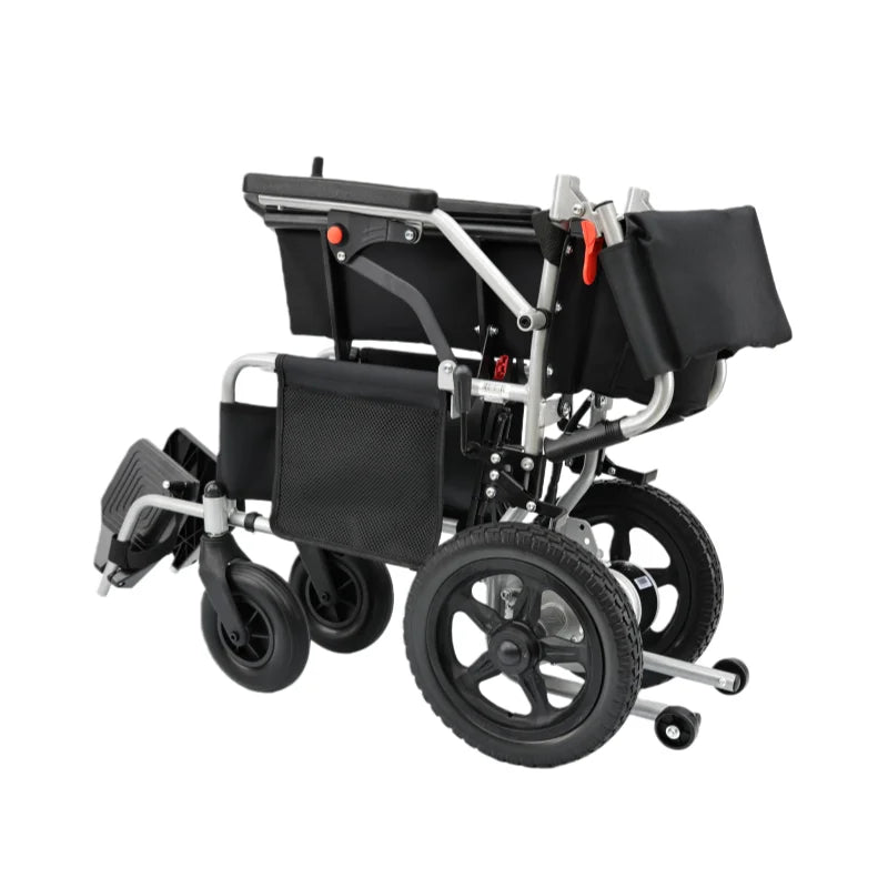 KTX-766995 Lightweight Folding Electric Wheelchair with Portable Lead-acid Battery and Steel Frame, Max Speed 6km/h, 120kg Capacity
