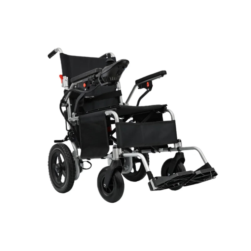KTX-766995 Lightweight Folding Electric Wheelchair with Portable Lead-acid Battery and Steel Frame, Max Speed 6km/h, 120kg Capacity