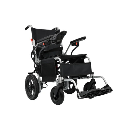 KTX-766995 Lightweight Folding Electric Wheelchair with Portable Lead-acid Battery and Steel Frame, Max Speed 6km/h, 120kg Capacity