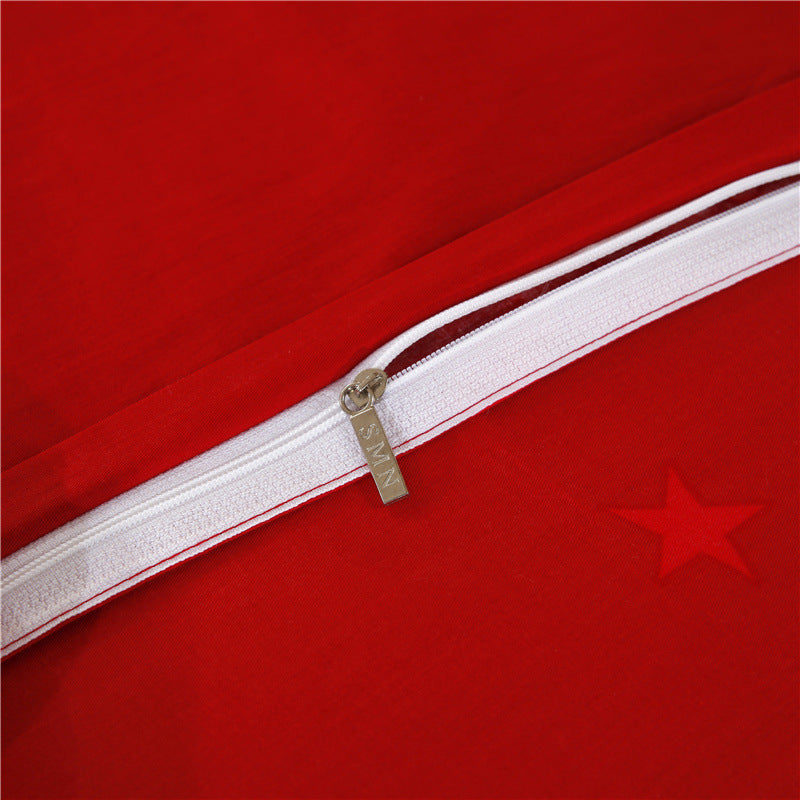 KTX-767443 Cotton 3D Christmas-Themed Bedding Set in Three and Four Piece Options