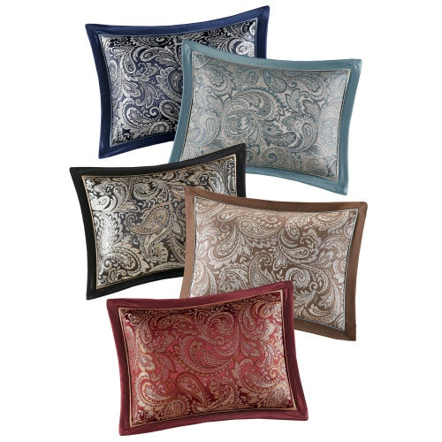 KTX-768275 12 Piece Full Comforter Set with Cotton Bed Sheets in Blue and Brown, Paisley Pattern