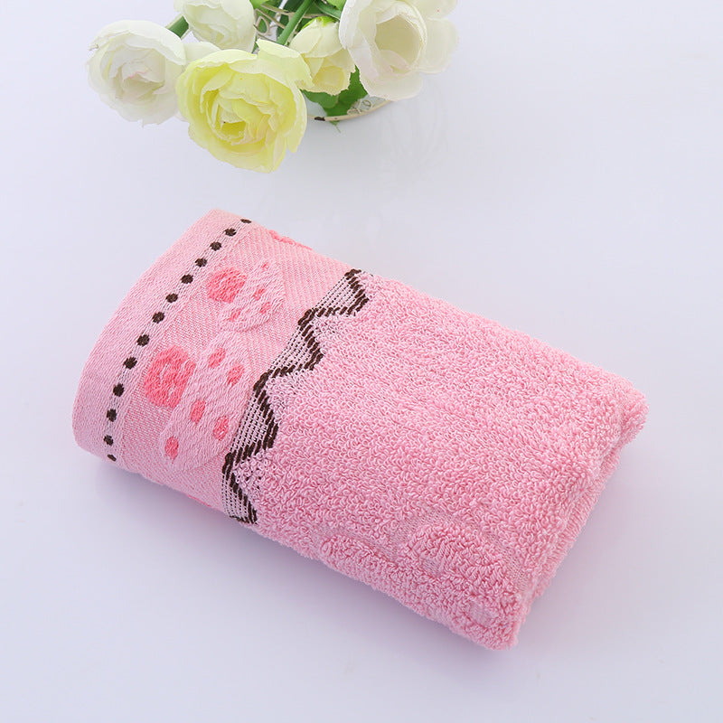 KTX-770003 Cotton Face Towel in Blue, Pink, and Yellow – 73x33 cm