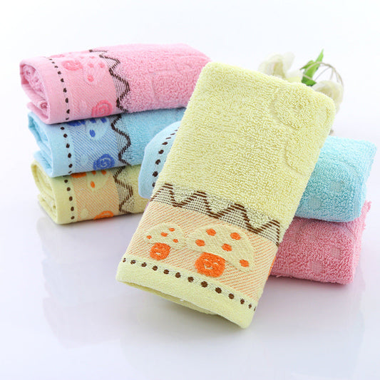 KTX-770003 Cotton Face Towel in Blue, Pink, and Yellow – 73x33 cm