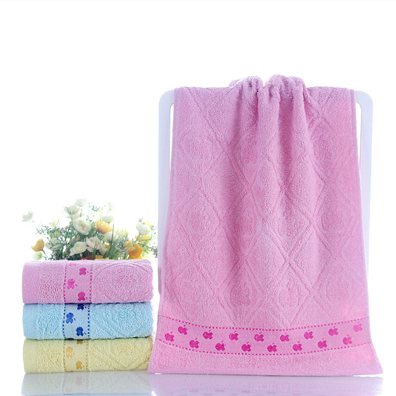 KTX-770003 Cotton Face Towel in Blue, Pink, and Yellow – 73x33 cm