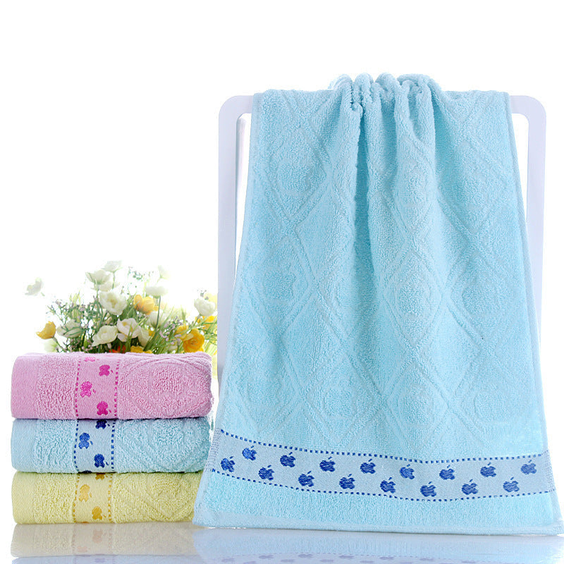 KTX-770003 Cotton Face Towel in Blue, Pink, and Yellow – 73x33 cm