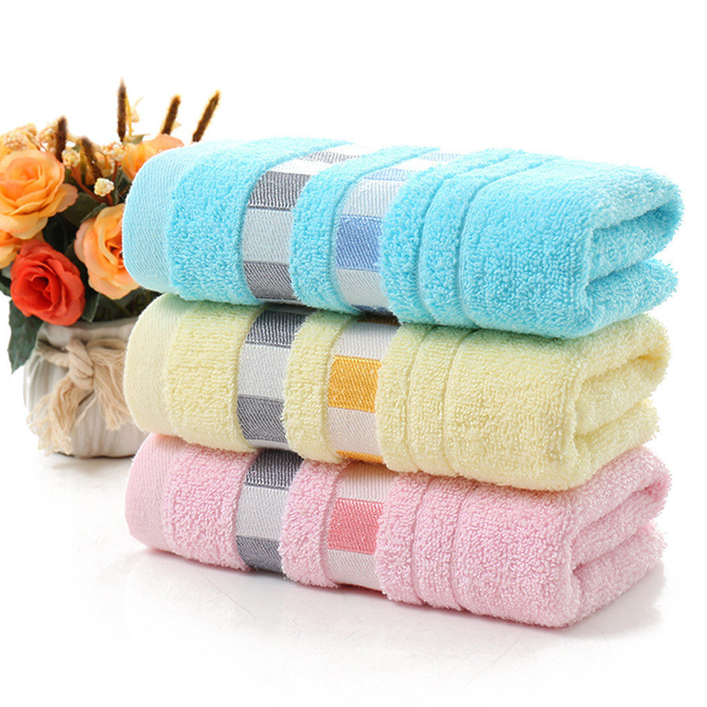 KTX-770003 Cotton Face Towel in Blue, Pink, and Yellow – 73x33 cm