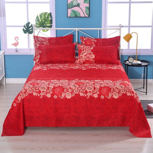 KTX-770579 Skin-Friendly Sanded Sheets for All Seasons - Universal Designs in Choi Yun Court, Tropical Rainforest, Banana Leaves, Colorful Feathers, Red Grid, and Love Hearts