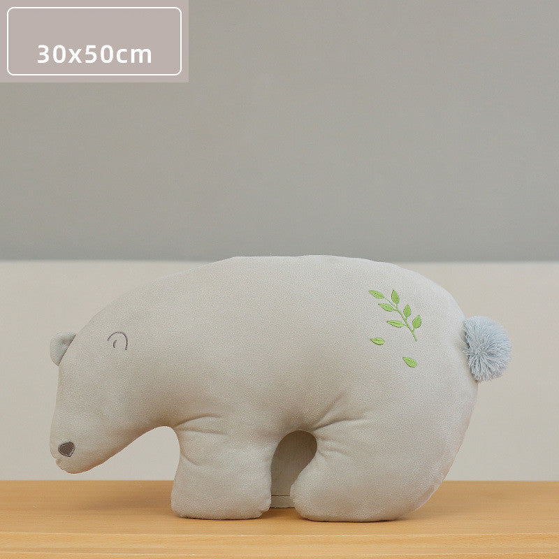 KTX-771475 Soft Plush Cushion Pillow for Sofa and Bedside - Available in Blue, Rice, Pink, and Grey