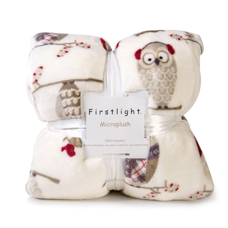 KTX-772499 Double-Thickened Polyester Blanket with Imitation Lambskin Design and Floral Pattern