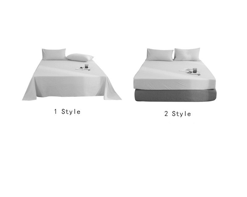 KTX-772883 Pure Cotton White Four-Piece Quilt Cover Bedding Set