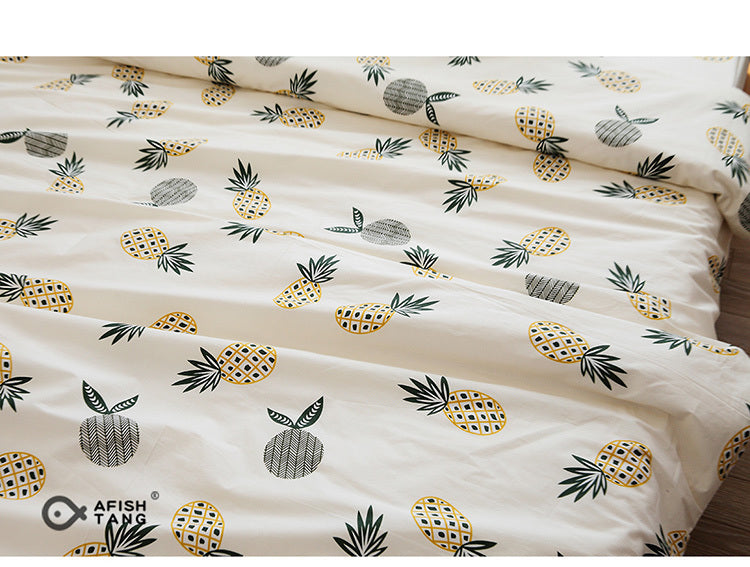 KTX-774035 Cotton Twill Bed Sheet Set with Quilt Cover and Pillowcase - Multiple Sizes Available