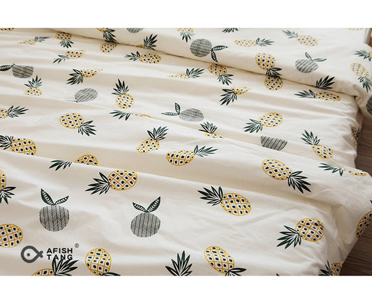 KTX-774035 Cotton Twill Bed Sheet Set with Quilt Cover and Pillowcase - Multiple Sizes Available