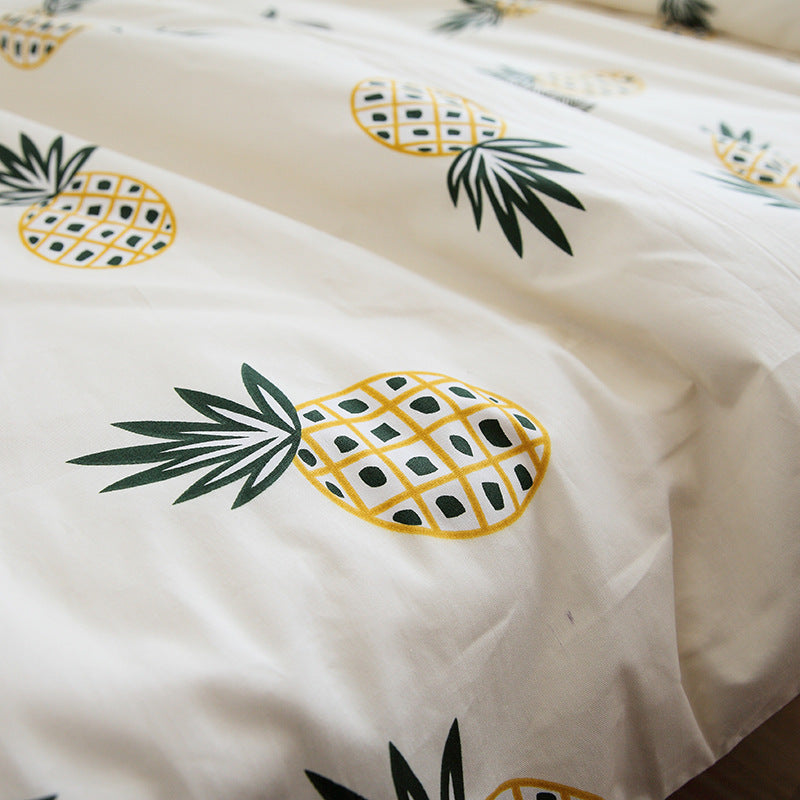 KTX-774035 Cotton Twill Bed Sheet Set with Quilt Cover and Pillowcase - Multiple Sizes Available