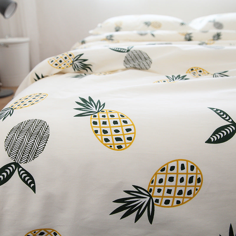 KTX-774035 Cotton Twill Bed Sheet Set with Quilt Cover and Pillowcase - Multiple Sizes Available