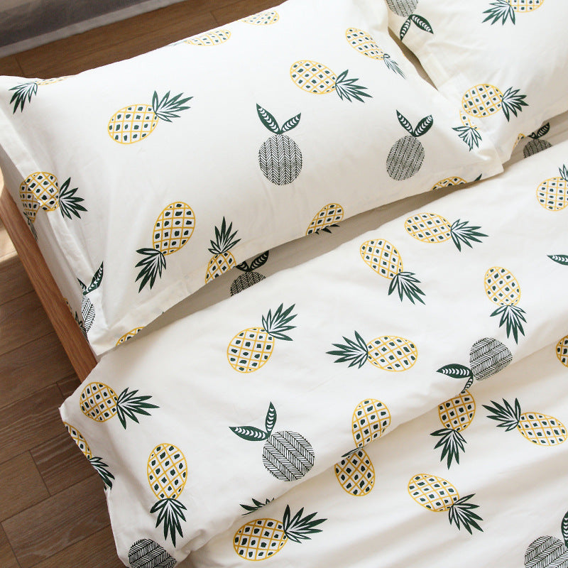 KTX-774035 Cotton Twill Bed Sheet Set with Quilt Cover and Pillowcase - Multiple Sizes Available