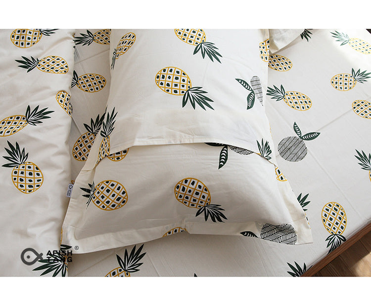 KTX-774035 Cotton Twill Bed Sheet Set with Quilt Cover and Pillowcase - Multiple Sizes Available