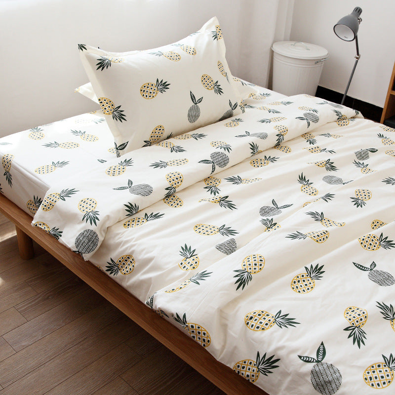 KTX-774035 Cotton Twill Bed Sheet Set with Quilt Cover and Pillowcase - Multiple Sizes Available