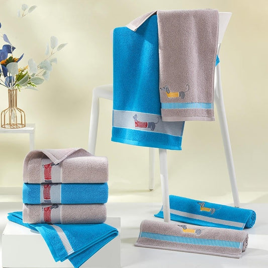 KTX-775443 Soft Pure Cotton Cartoon Face Towel – Water Absorbent in Multiple Colors