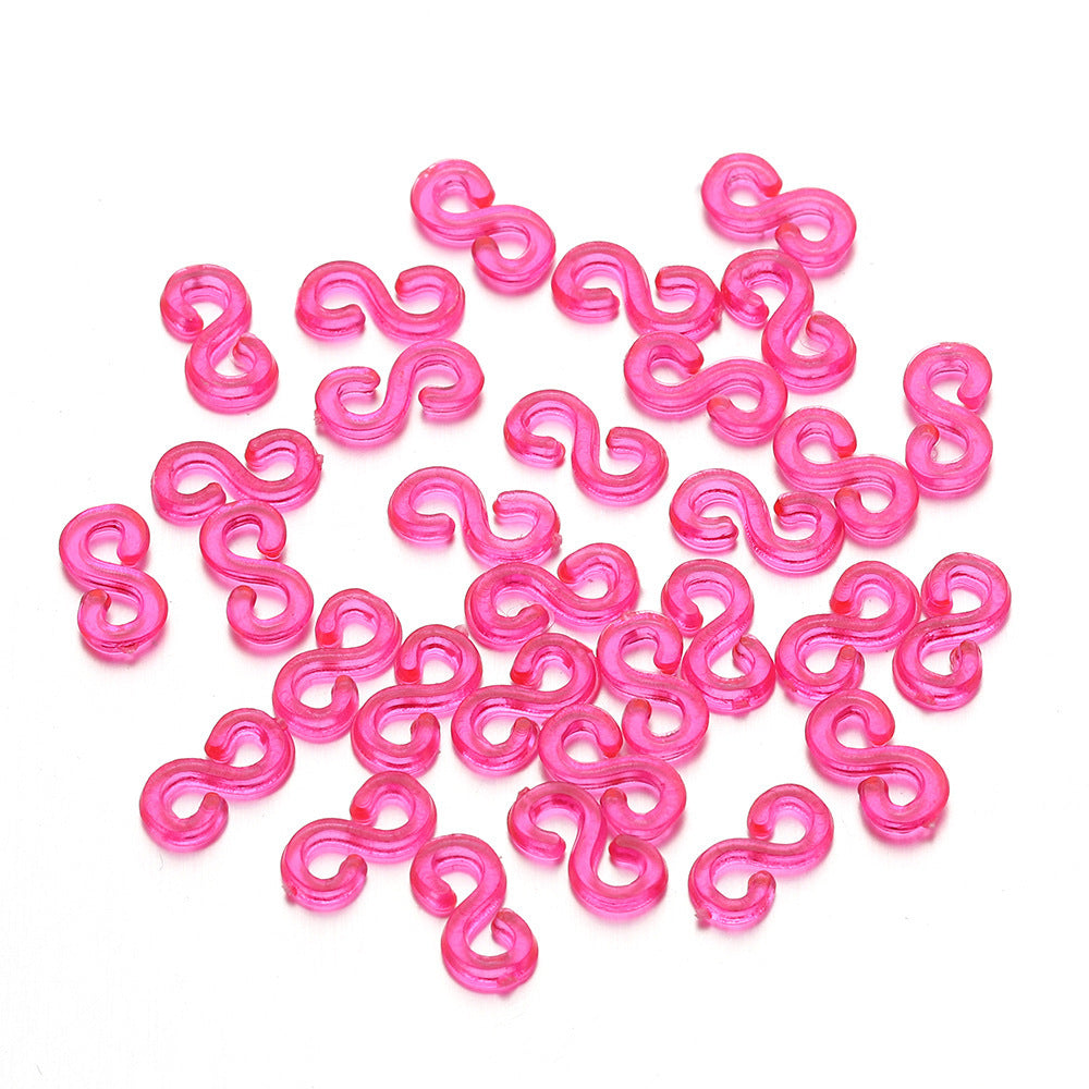 KTX-775699 S Clip Rubber Band Connectors for DIY Ornament and Bracelet Making - 500PCS Set