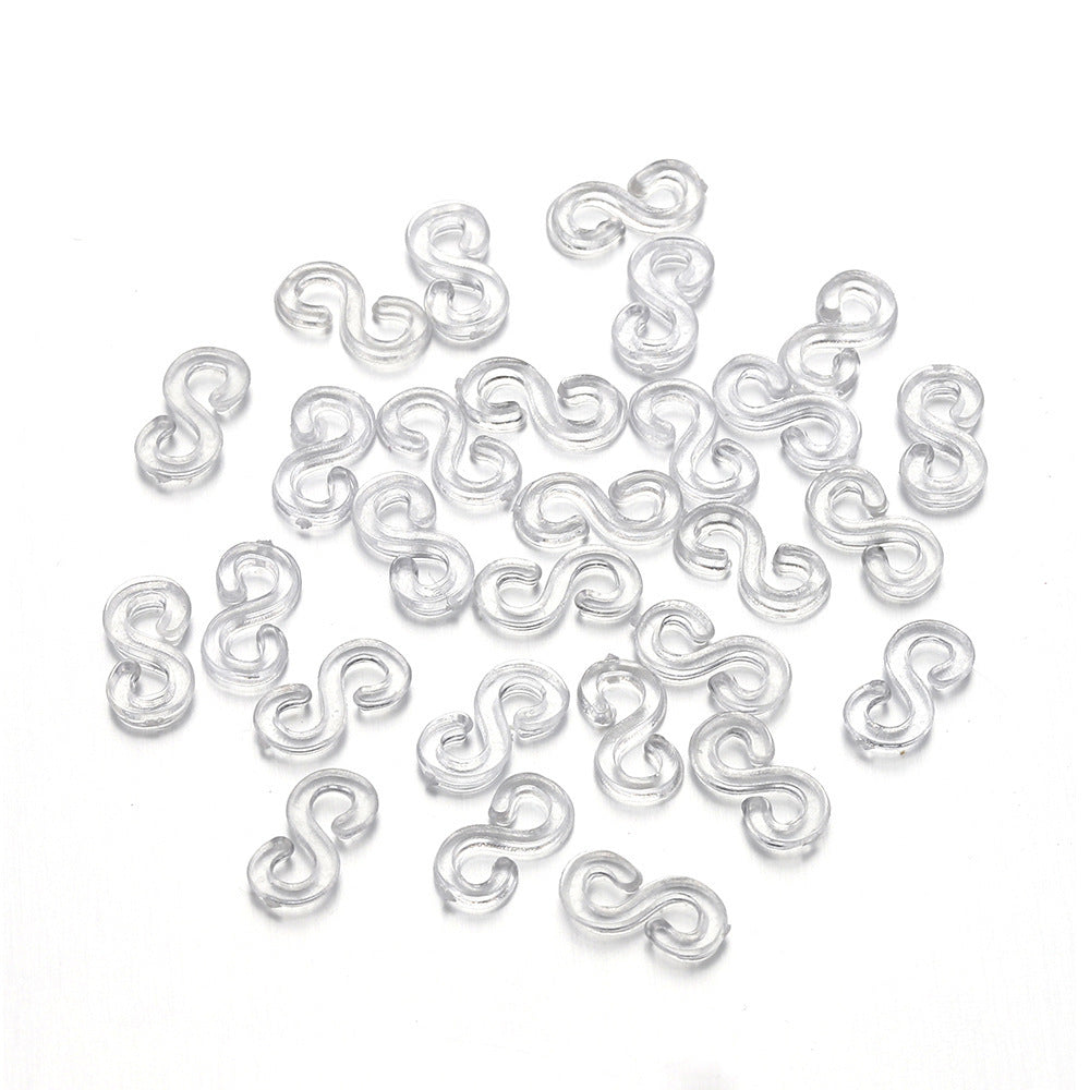 KTX-775699 S Clip Rubber Band Connectors for DIY Ornament and Bracelet Making - 500PCS Set