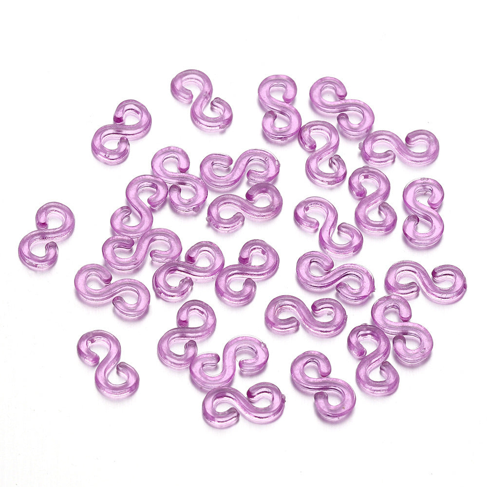 KTX-775699 S Clip Rubber Band Connectors for DIY Ornament and Bracelet Making - 500PCS Set