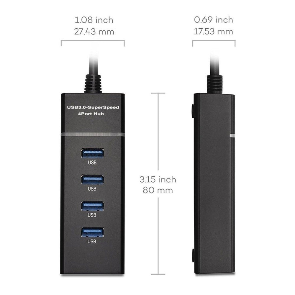 KTX-776083 USB Hub Splitter with 3 Ports, High-Speed USB 3.0 Expander for Laptop and Devices