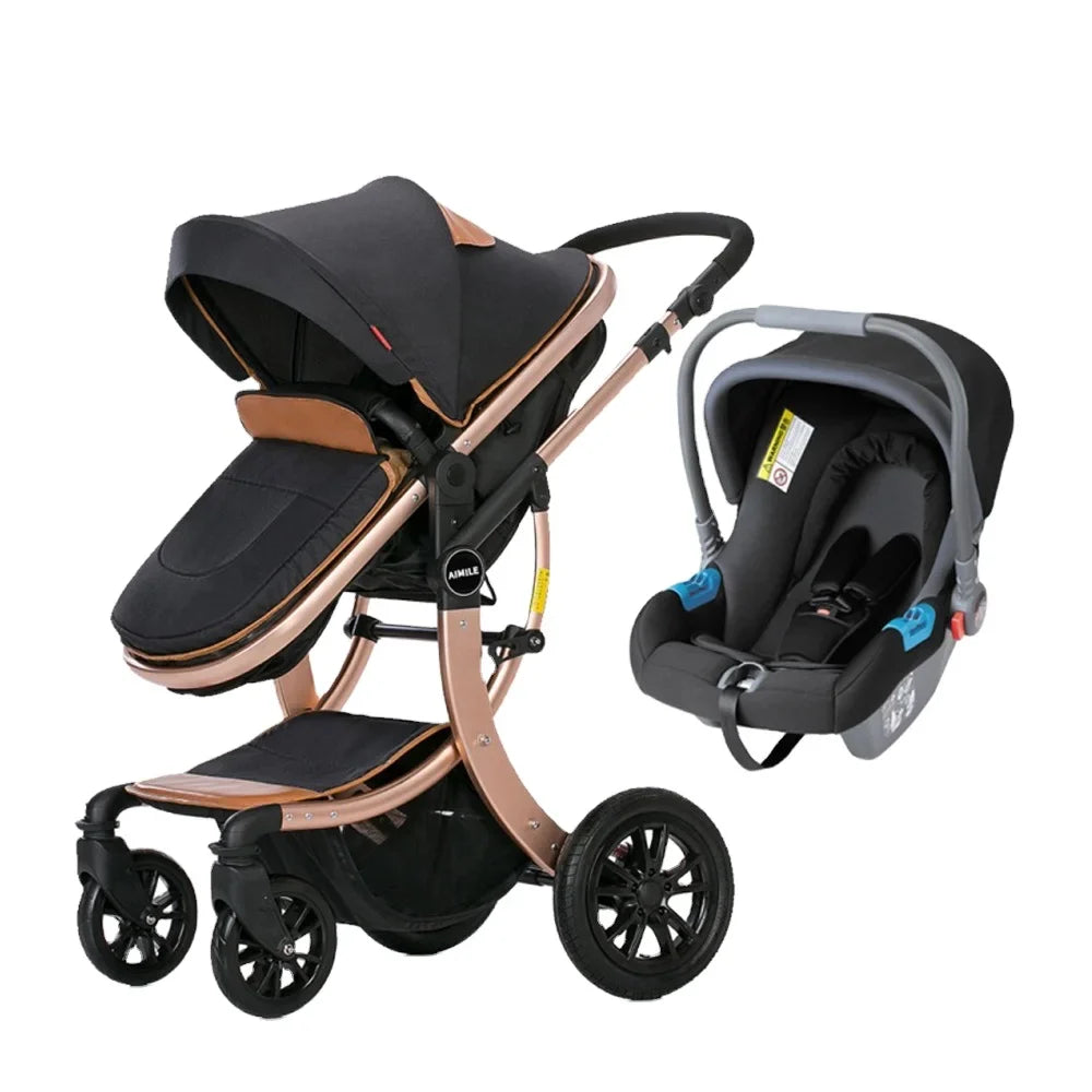 KTX-776211 3-in-1 Convertible Baby Stroller with 360-Degree Rotate Function for Newborns