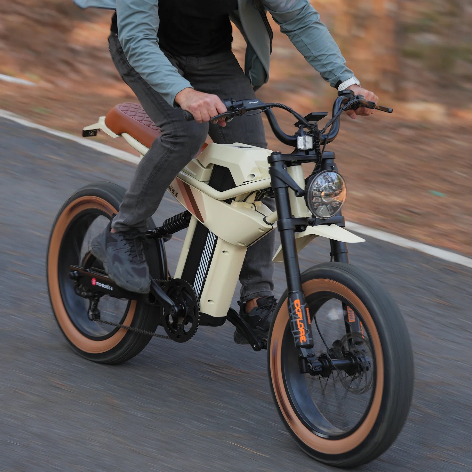 KTX-777875 Electric Hybrid Bike with Double Suspension, Torque Sensor, 48V 20Ah Battery, 28 Mph Max Speed, 20 Inch Wheels