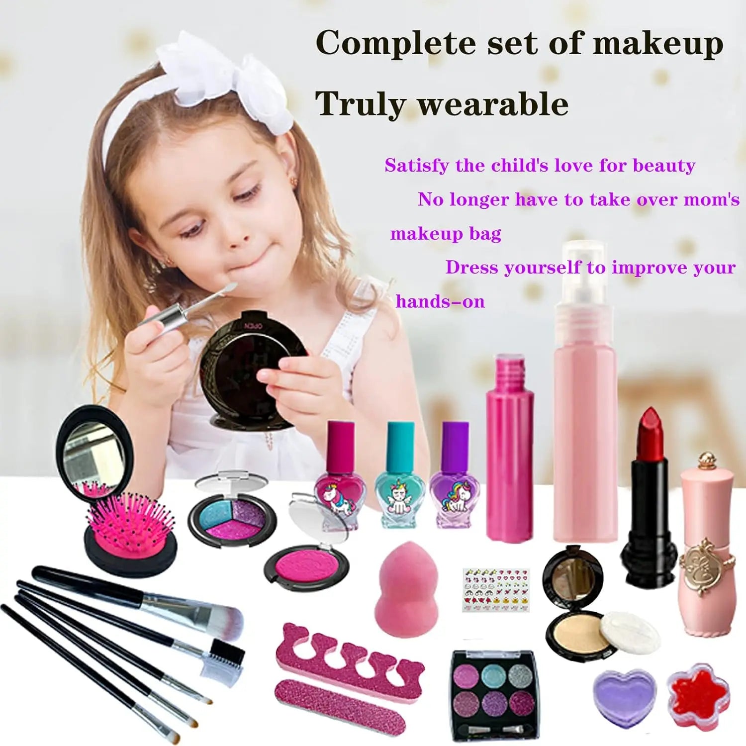KTX-778003 Kids Unicorn Makeup Set | Educational Role Play Cosmetic Toy for Ages 2-13