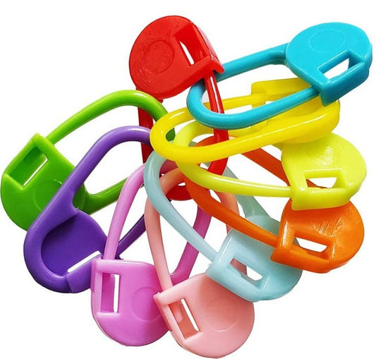 KTX-778003 Mixed Color Plastic Knitting Markers - 23MM Positioning Buckles, 1000 Pack